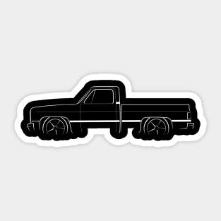 front/profile - Chevy Silverado - stencil, white Sticker